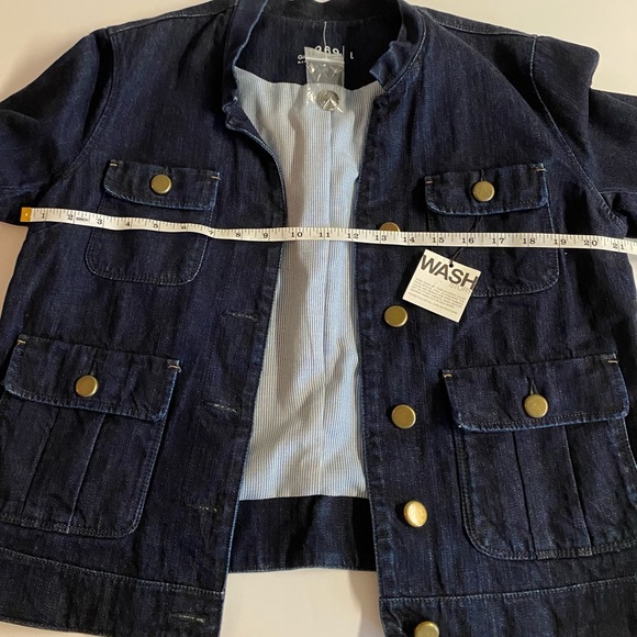 NWT GAP 1969 military style dark wash jean jacket .Size L - Picture 5 of 7